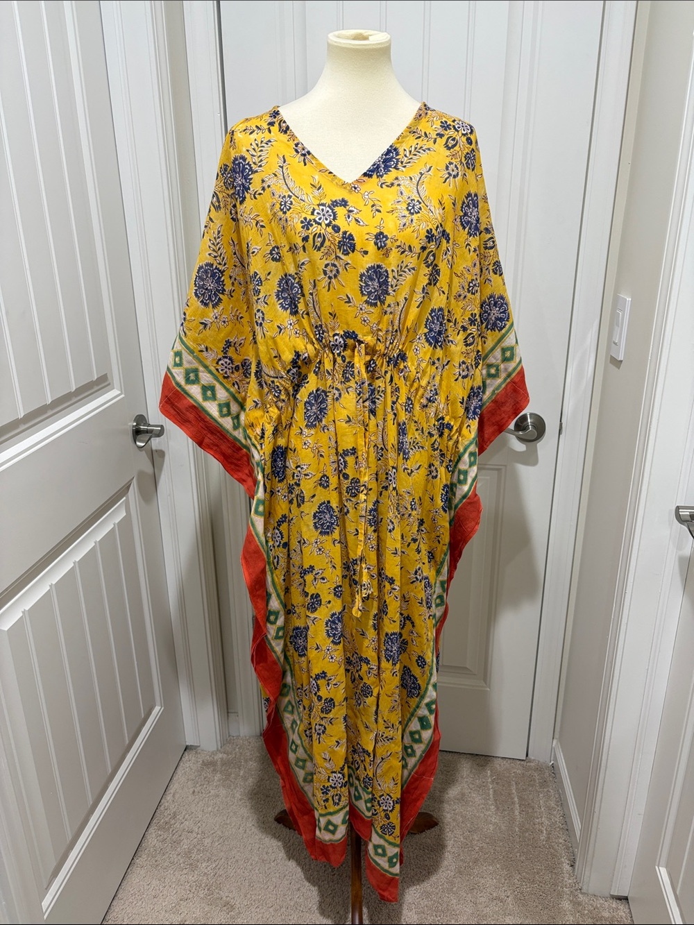 NWT 100% cotton block print caftan